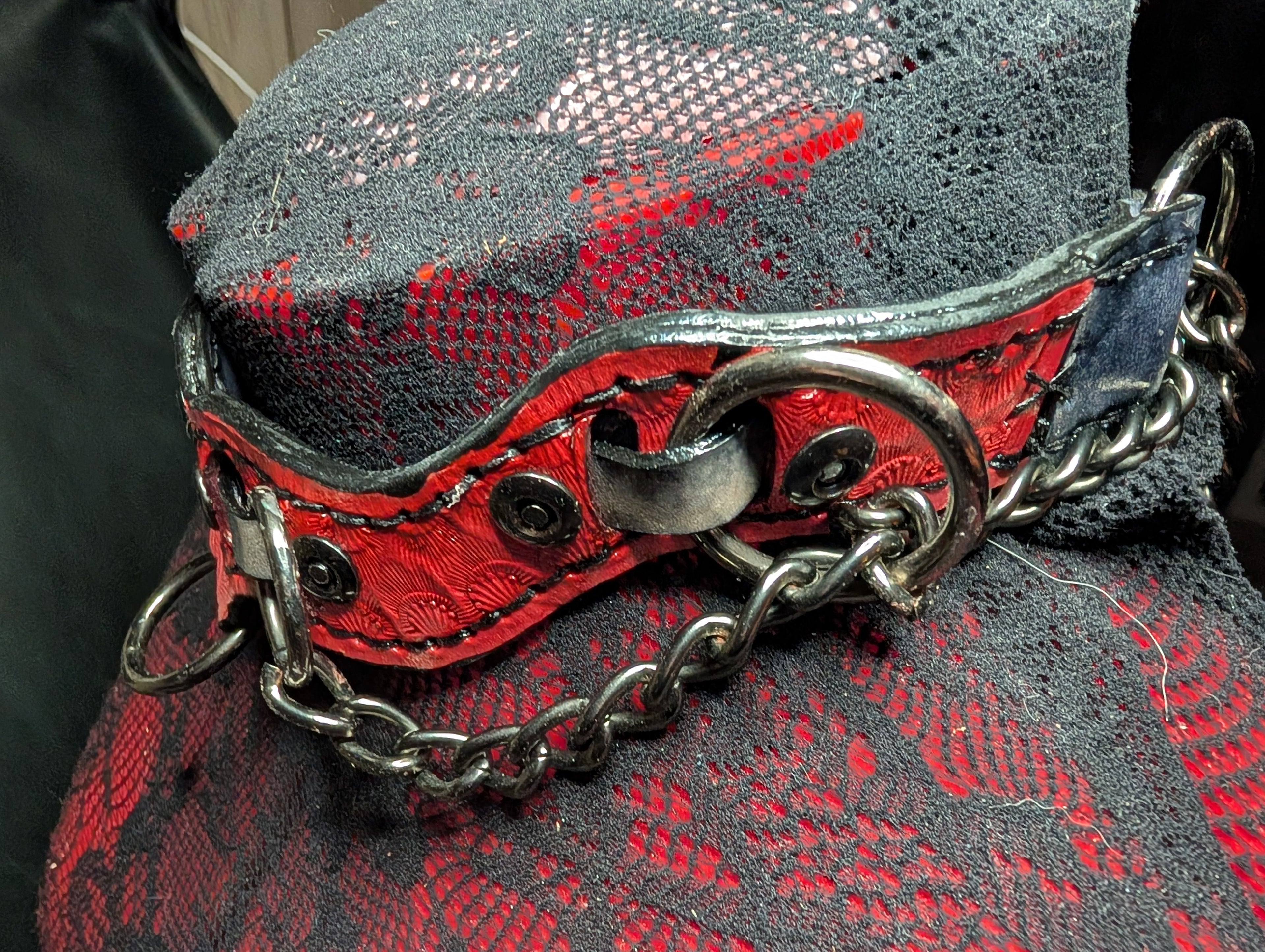 Red & Black "slave" choker collar