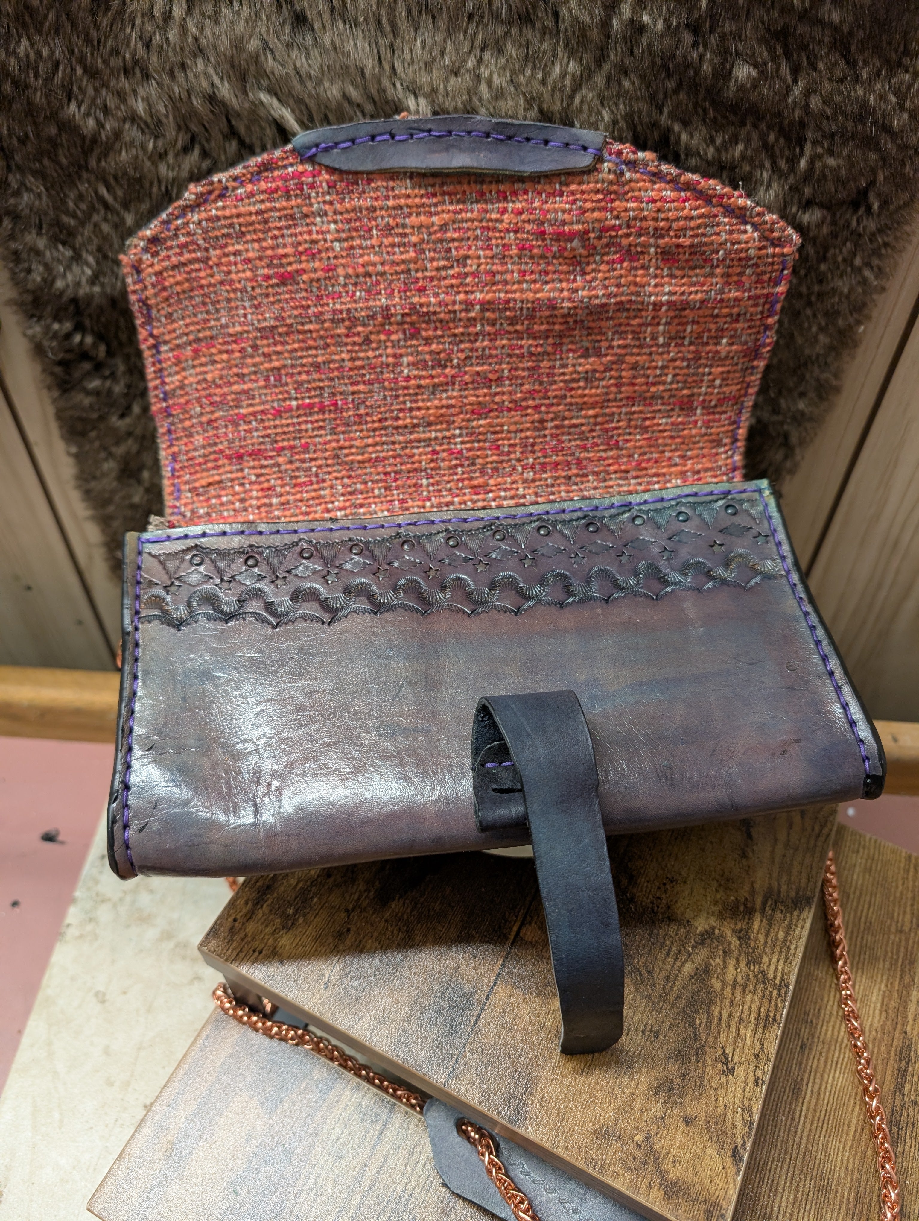 Lined crossbody purse