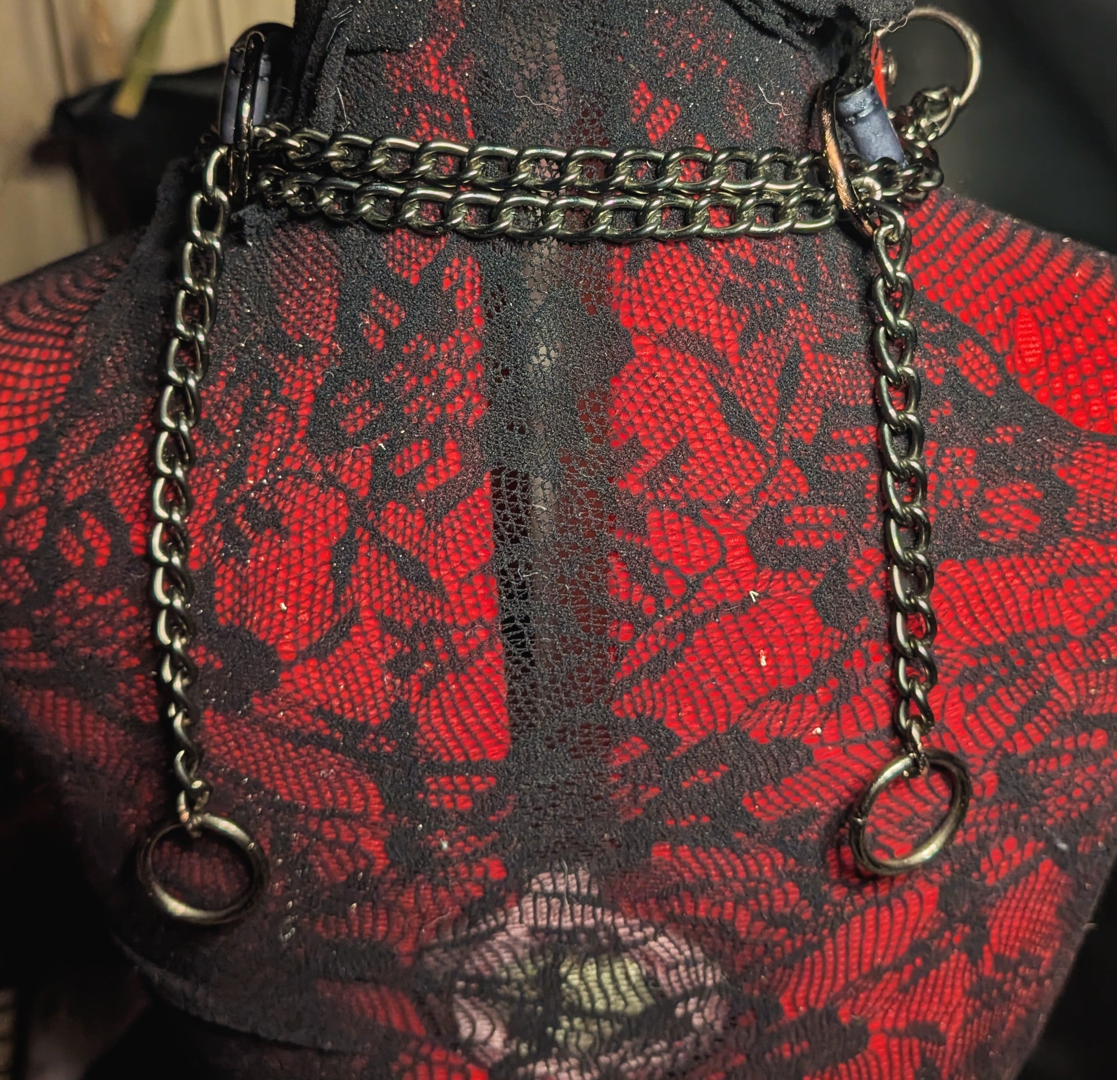 Red & Black "slave" choker collar