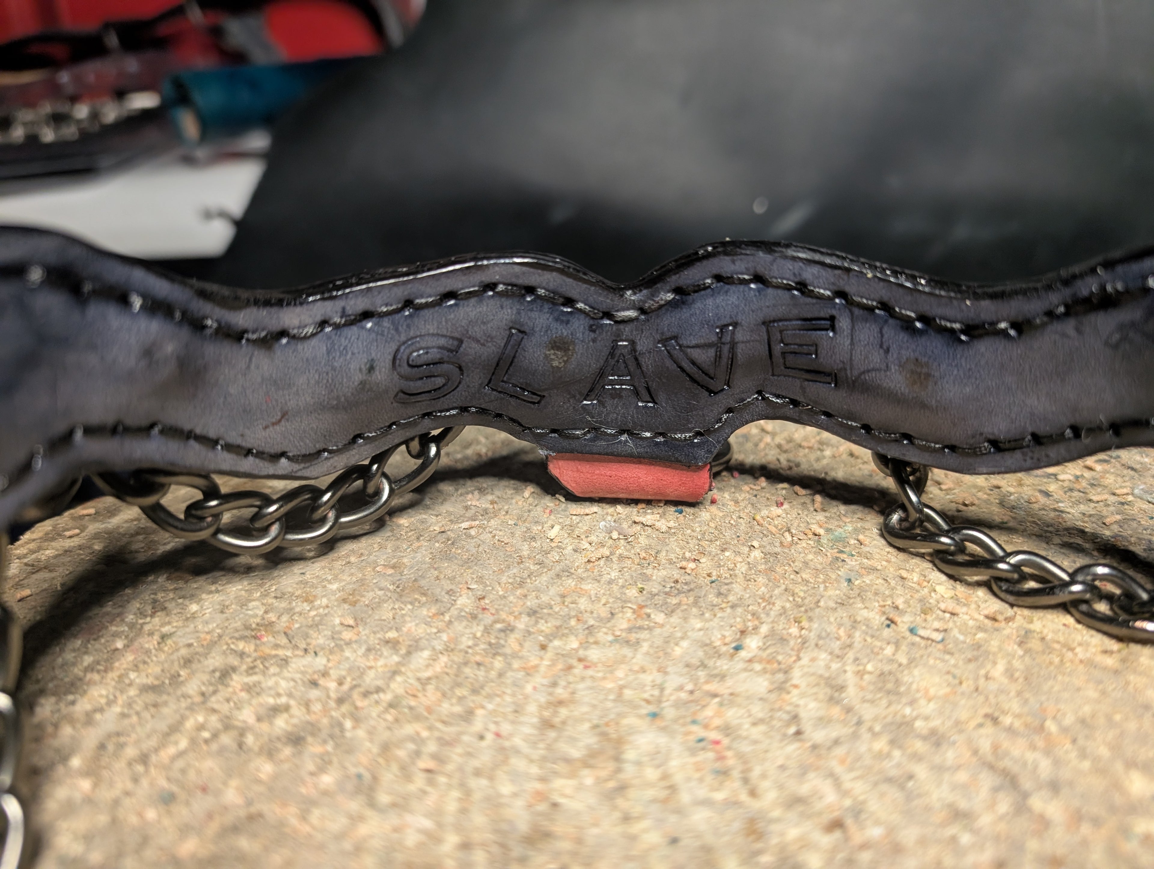 Red & Black "slave" choker collar