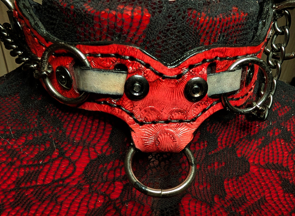 Red & Black "slave" choker collar