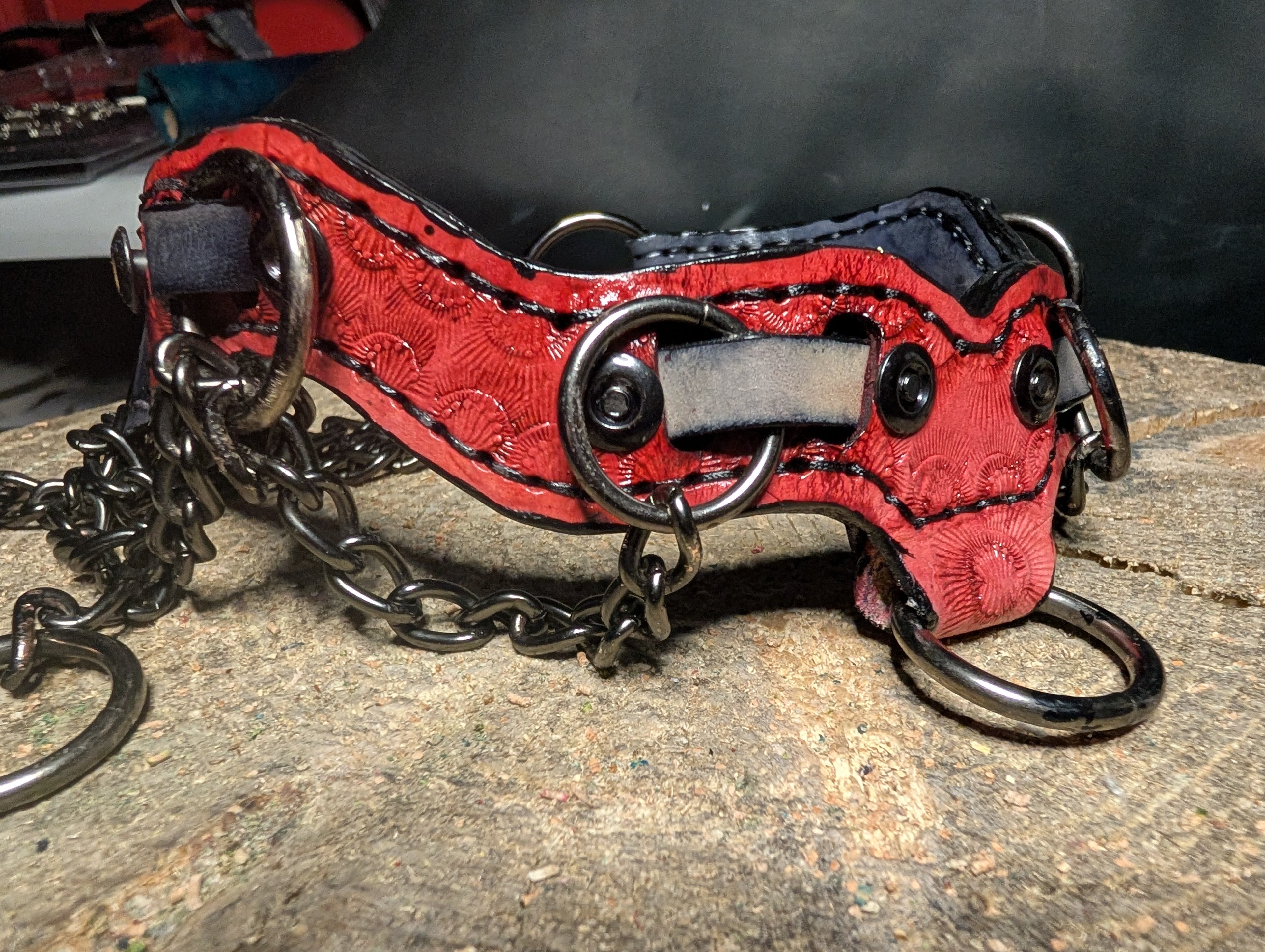 Red & Black "slave" choker collar